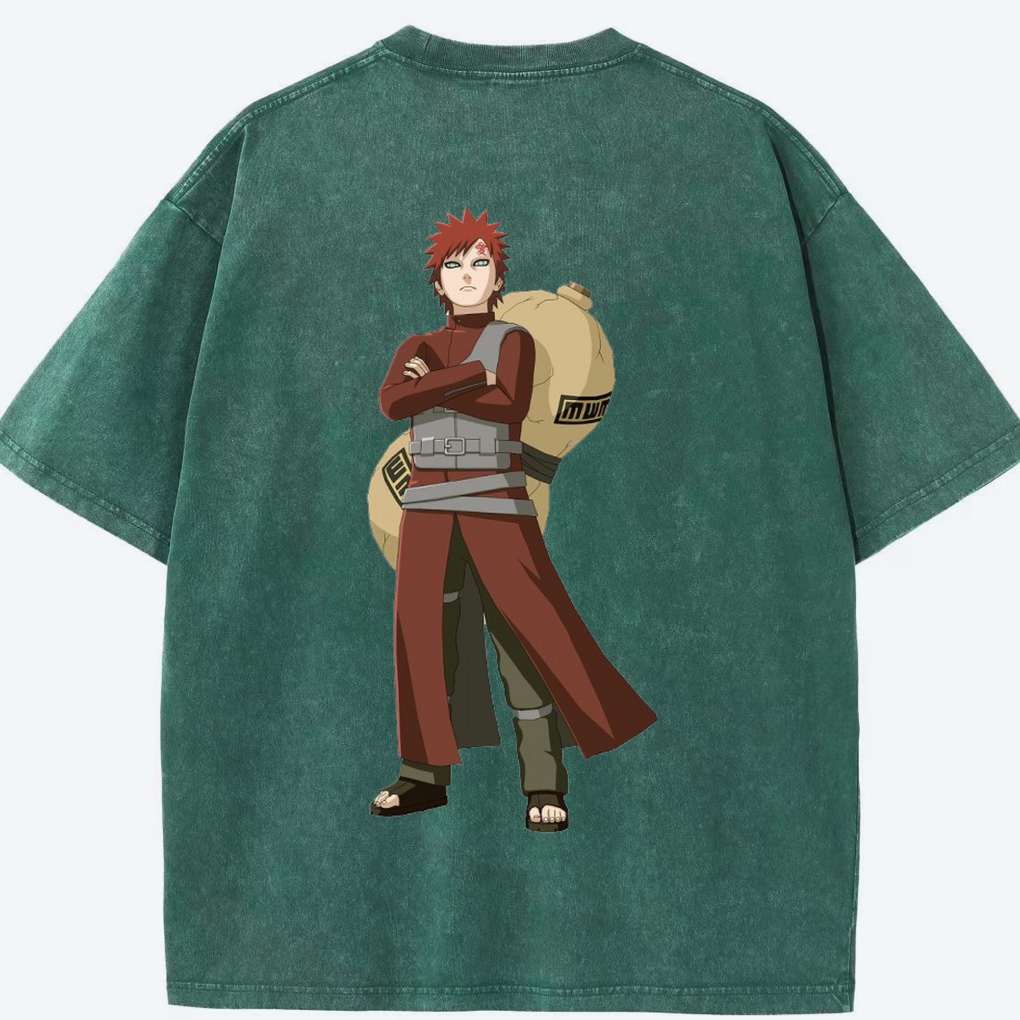 （画像用） NARUTO -ナルト- ガアラ Gaara 綿100% ヴィンテージ風 半袖Tシャツ（背面プリント）